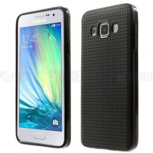 Samsung Galaxy A3 (A300) „Dots“ cieta silikona melns (TPU) apvalks