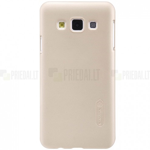 Samsung Galaxy A3 (A300) Nillkin Frosted Shield zelta plastmasas apvalks + ekrāna aizsargplēve