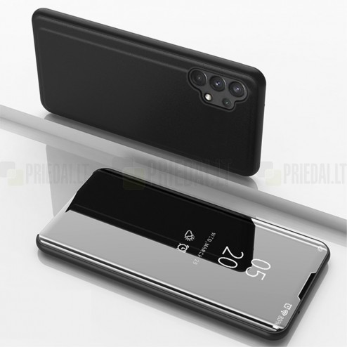 Samsung Galaxy A32 4G (A325F) plastmasas atvērams melns ādas maciņš