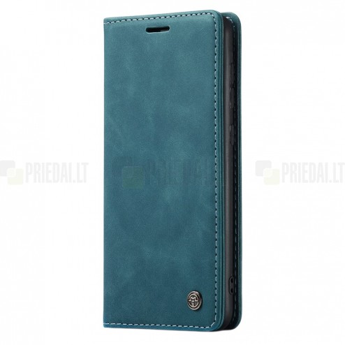 Samsung Galaxy A33 5G (SM-A336E) CaseMe Retro solīds atvēramais ādas zaļš maciņš - maks
