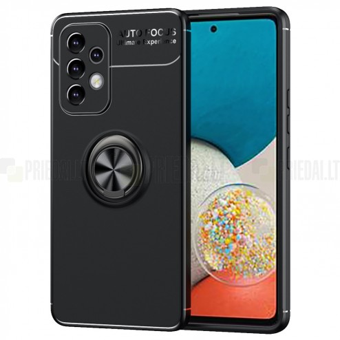 Samsung Galaxy A33 5G (SM-A336E) „Ring“ Kickstand (TPU) melns apvalks