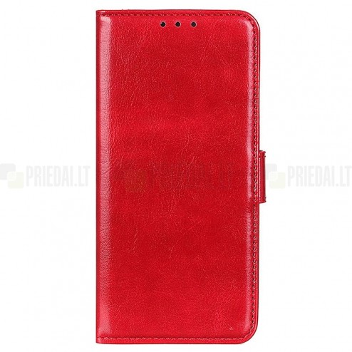 Samsung Galaxy A33 5G (SM-A336E) atvēramais ādas sarkans maciņš (maks)