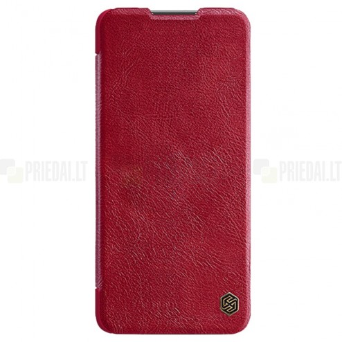 Greznais „Nillkin“ Qin sērijas ādas atvērams sarkans Samsung Galaxy A34 5G (SM-A346E)