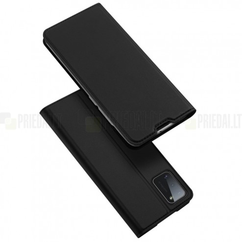 Samsung Galaxy A41 (A415F) Dux Ducis Skin sērijas melns ādas atvērams maciņš