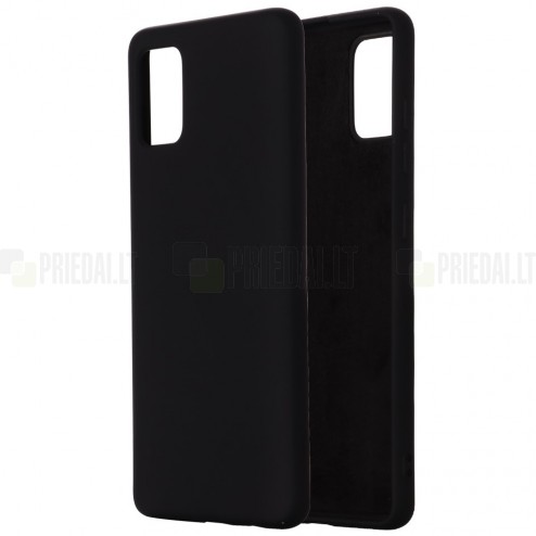 Samsung Galaxy A41 (A415) Shell cieta silikona (TPU) melns apvalks