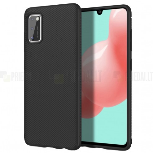 Samsung Galaxy A41 (SM-A415F) „Lenuo“ cieta silikona (TPU) melns apvalks