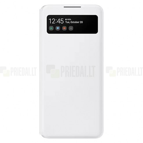 Samsung Galaxy A42 5G oficiāls S View Wallet Cover atvērams balts maciņš (maks)