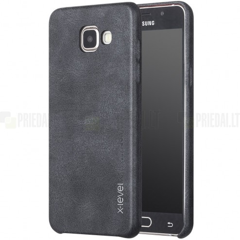„X-Level“ Vintage Classic Samsung Galaxy A5 2016 (A510) melns ādas apvalks