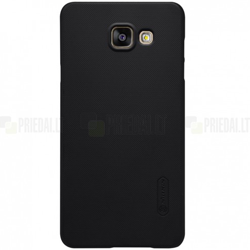 Samsung Galaxy A5 (2016) A510 Nillkin Frosted Shield melns plastmasas apvalks + ekrāna aizsargplēve