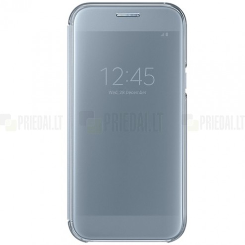 Samsung Galaxy A5 2017 (A520) oficiāls Clear View Cover atvērams sudrabs ādas maciņš
