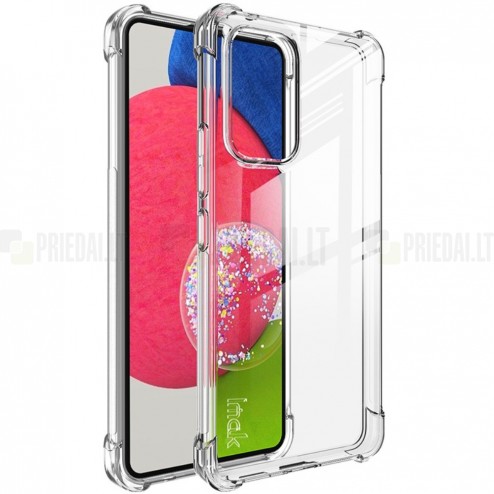 Samsung Galaxy A53 5G (SM-A536B) Imak pastiprinātas aizsardzības cieta silikona (TPU) dzidrs vāciņš + ekrāna aizsargplēve