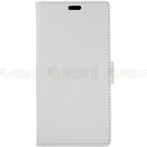 Samsung Galaxy A6 2018 (A600F) atvēramais ādas balts maciņš, grāmata (maks)