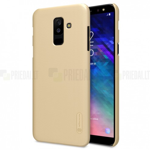 Nillkin Frosted Shield Samsung Galaxy A6+ 2018 (A605F) zelta plastmasas futrālis + ekrāna aizsargplēve