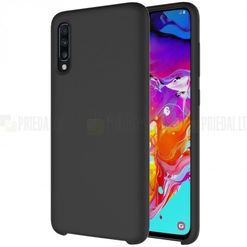 Samsung Galaxy A70 (A705F) cieta silikona (TPU) melns apvalks