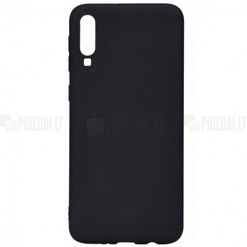 Samsung Galaxy A70 (A705F) melns cieta silikona TPU pasaulē planākais apvalks