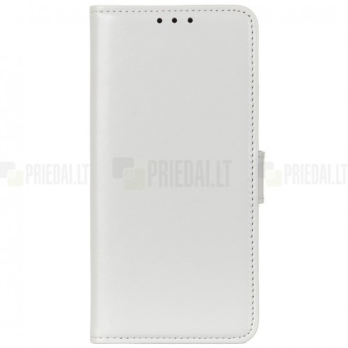 Samsung Galaxy A71 (A715F) atvēramais ādas balts maciņš (maks)