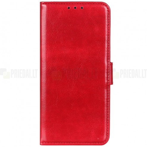 Samsung Galaxy A71 (A715F) atvēramais ādas sarkans maciņš (maks) 