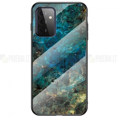 Samsung Galaxy A72 (A726B, A725F) „Marble“ cieta silikona (TPU) zils apvalks
