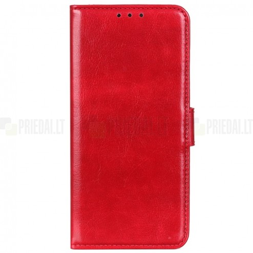 Samsung Galaxy A72 5G (A726B, A725F) atvēramais ādas sarkans maciņš (maks)