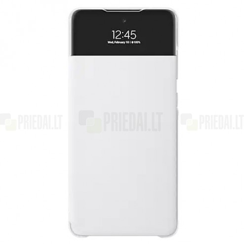 Samsung Galaxy A72 (A726B, A725F) oficiāls S View Wallet Cover atvērams balts maciņš (maks)