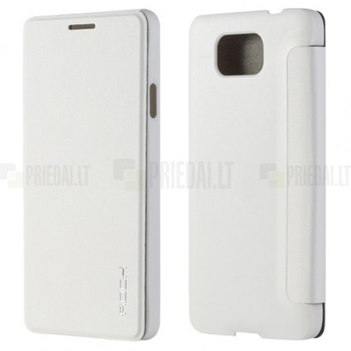 Samsung Galaxy Alpha G850 Rock Uni ādas atvēramais balts futrālis