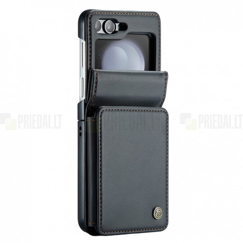 Samsung Galaxy Flip5 5G (SM-F731B) „CaseMe“ Wallet melns plastika apvalks