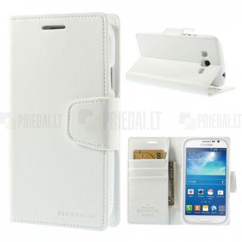 Samsung Galaxy Grand (Neo / Lite) Mercury Sonata atvērams balts ādas futrālis - maciņš