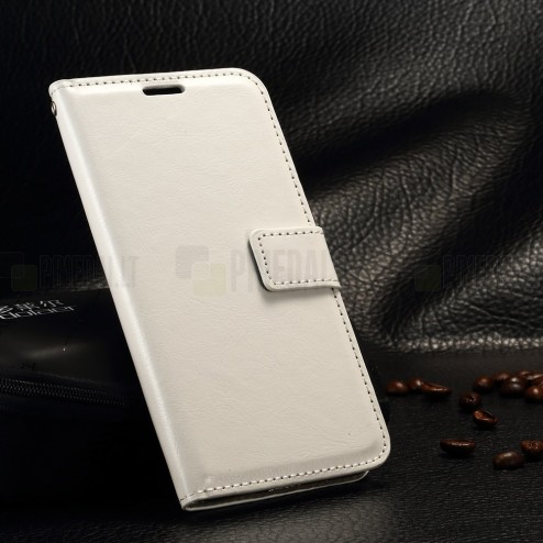 Samsung Galaxy Grand Prime (G530) atvēramais ādas balts maciņš (maks)