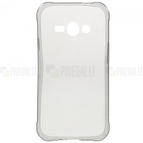 Samsung Galaxy J1 Ace (J100) dzidrs (caurspīdīgs) cieta silikona TPU pasaulē planākais pelēks apvalks