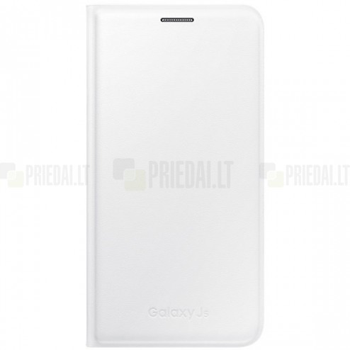 Samsung Galaxy J5 oficiāls Flip Wallet Cover atvērams balts ādas maciņš (maks)