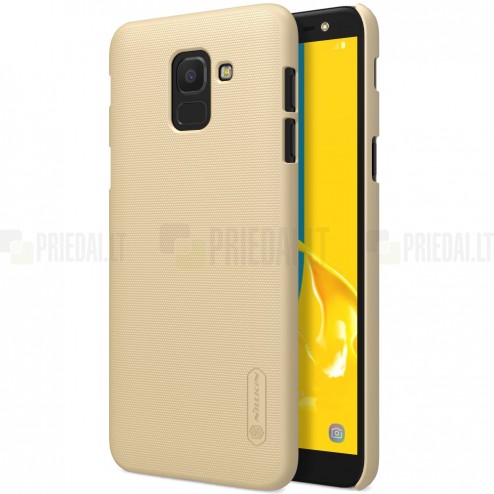 Samsung Galaxy J6 2018 (J600) Nillkin Frosted Shield zelta plastmasas apvalks + ekrāna aizsargplēve