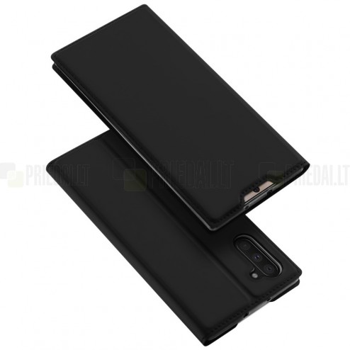 Samsung Galaxy Note 10 (N970F) „Dux Ducis“ Skin sērijas melns ādas atvērams maciņš