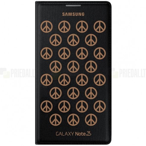 Samsung Galaxy Note 3 (N9005, N9002, N9000) oficiāls  Moschino Flip Wallet atvērams oranžs ādas maciņš