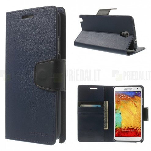 Samsung Galaxy Note 3 Neo Mercury Sonata atvērams zils ādas maciņš