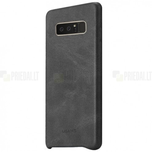 „USAMS“ Slim Leather Samsung Galaxy Note 8 (N950F) melns ādas apvalks