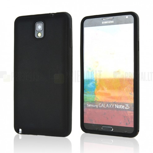 Samsung Galaxy Note 3 melns cieta silikona futrālis
