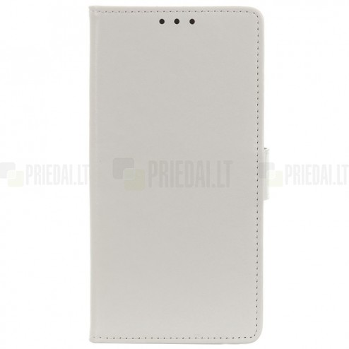 Samsung Galaxy S10 Lite (G970) atvēramais ādas balts maciņš (maks)