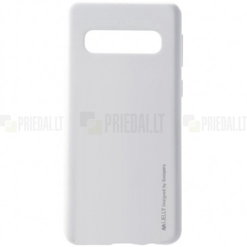 Samsung Galaxy S10+ (G975) Mercury sudrabs cieta silikona (TPU) apvalks