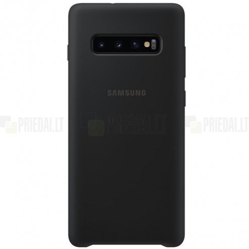 Samsung Galaxy S10+ (G975) „Samsung“ Silicone Cover cieta silikona TPU melns apvalks