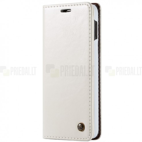 Samsung Galaxy S10e (G970) „CaseMe“ solīds atvēramais ādas balts maciņš - maks