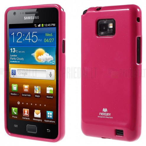 Samsung Galaxy S2 Mercury tumši rozs cieta silikona (TPU) apvalks