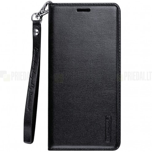 Samsung Galaxy S23 FE (Fan Edition) CaseMe Retro solīds atvēramais ādas melns maciņš - maks