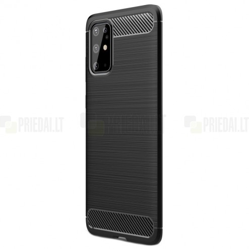 Samsung Galaxy S20+ (G986) Carbon cieta silikona (TPU) melns apvalks