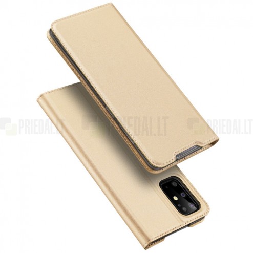 Samsung Galaxy S20+ Plus (G985) Dux Ducis Skin sērijas zelta atvērams maciņš, maks