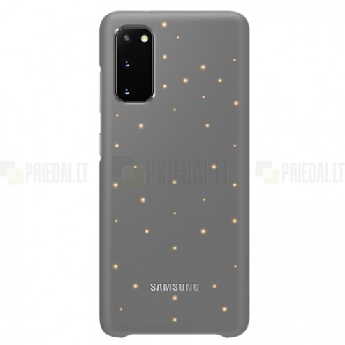 Samsung Galaxy S20 (G980) Led Cover pelēks plastika apvalks