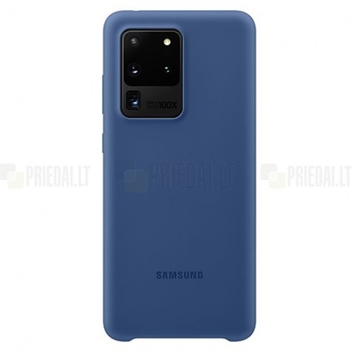 Samsung Galaxy S20 Ultra (G988) „Samsung“ Silicone Cover cieta silikona TPU tumši zils apvalks