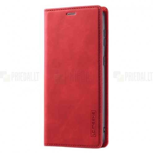 Samsung Galaxy S21 (G991B) „Lc.Imeeke“ sarkans ādas atvērams maciņš