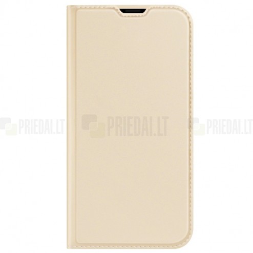 Samsung Galaxy S21 FE (Fan Edition) 5G „Dux Ducis“ Skin sērijas zelta ādas atvērams maciņš