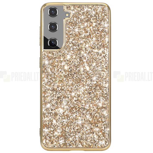 Samsung Galaxy S21 FE (Fan Edition) 5G „Shine“ Glittery zelta plastika apvalks