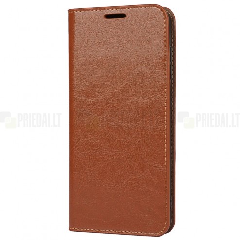 Samsung Galaxy S21 FE (Fan Edition) 5G Solīds sērijas gaiši brūns atvērams maciņš, maks